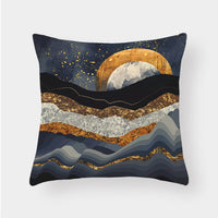 HKM-240915 Landscape Plush Lumbar Cushion Cover - Decorative Pillow 45x45cm