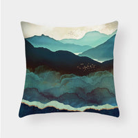 HKM-240915 Landscape Plush Lumbar Cushion Cover - Decorative Pillow 45x45cm