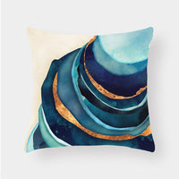 HKM-240915 Landscape Plush Lumbar Cushion Cover - Decorative Pillow 45x45cm