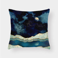 HKM-240915 Landscape Plush Lumbar Cushion Cover - Decorative Pillow 45x45cm
