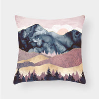 HKM-240915 Landscape Plush Lumbar Cushion Cover - Decorative Pillow 45x45cm