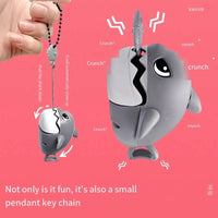 HKM-241363 Interactive Pull Line Shark Keyring Toy – Cute Miniature Shark Pendant for Key Holders