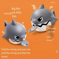 HKM-241363 Interactive Pull Line Shark Keyring Toy – Cute Miniature Shark Pendant for Key Holders