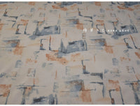 HKM-241363 Off-white Geometric Pattern Satin Fabric for Spring and Summer Hanfu Robe, Handmade, 1.5m Wide