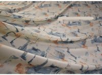 HKM-241363 Off-white Geometric Pattern Satin Fabric for Spring and Summer Hanfu Robe, Handmade, 1.5m Wide