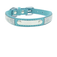 HKM-241555 Removable Anti-Stray Water Drill Dog Collar in White Diamond and Light Blue