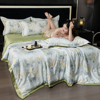 HKM-241683 Cooling Washed Tencel Summer Duvet Set - Four Piece, Multiple Sizes Available