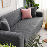 HKM-241747 Universal Four Seasons Thick Polyester Sofa Cover in Modern Solid Color