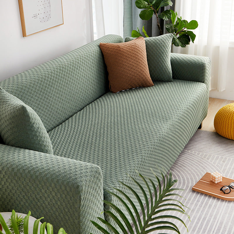 HKM-241747 Universal Four Seasons Thick Polyester Sofa Cover in Modern Solid Color