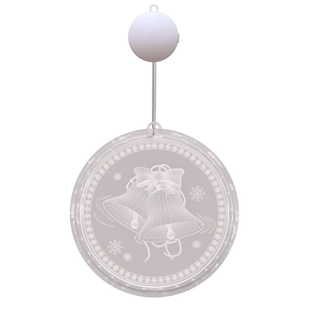 HKM-241811 Battery-Powered LED Hanging Light with Snowflake and Elk Ornaments for Holiday Decor