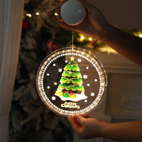 HKM-241811 Battery-Powered LED Hanging Light with Snowflake and Elk Ornaments for Holiday Decor