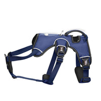 HKM-241875 Medium Dog Chest Strap in Gray, Red, and Blue - Adjustable Polyester Harness for Dogs Sizes S-XL