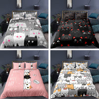 HKM-242003 Kitty Series Cartoon Quilt Cover and Pillowcase Set in Various Sizes