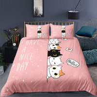 HKM-242003 Kitty Series Cartoon Quilt Cover and Pillowcase Set in Various Sizes