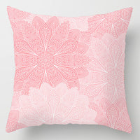 HKM-242067 Modern Floral Peach Skin Cushion Cover - 45x45cm, Soft Polyester Design