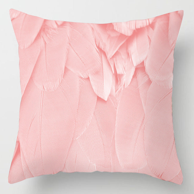 HKM-242067 Modern Floral Peach Skin Cushion Cover - 45x45cm, Soft Polyester Design