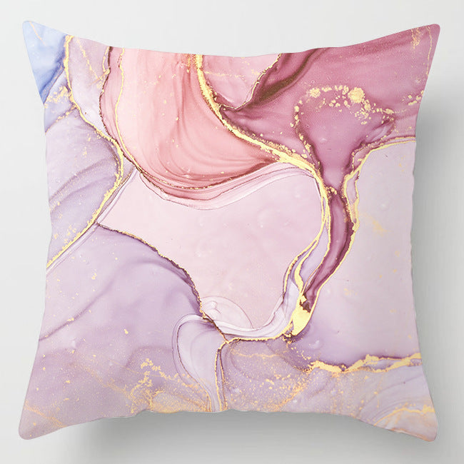 HKM-242067 Modern Floral Peach Skin Cushion Cover - 45x45cm, Soft Polyester Design