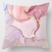 HKM-242067 Modern Floral Peach Skin Cushion Cover - 45x45cm, Soft Polyester Design