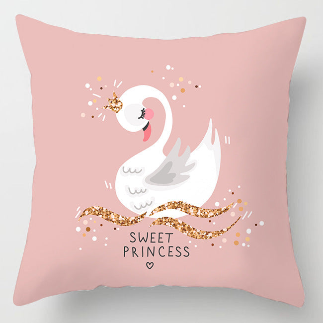 HKM-242067 Modern Floral Peach Skin Cushion Cover - 45x45cm, Soft Polyester Design
