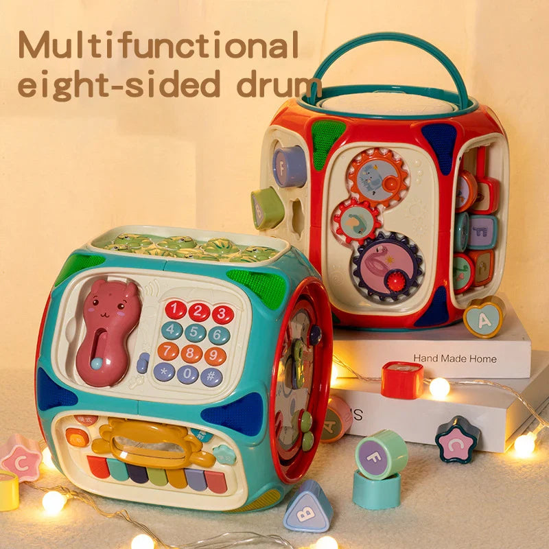KTX-242259 8-in-1 Multifunctional Sensory Activity Cube for Babies - Educational Learning Toy for Ages 0-24 Months