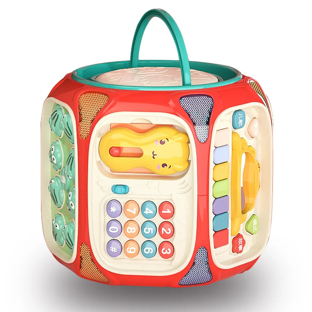 KTX-242259 8-in-1 Multifunctional Sensory Activity Cube for Babies - Educational Learning Toy for Ages 0-24 Months