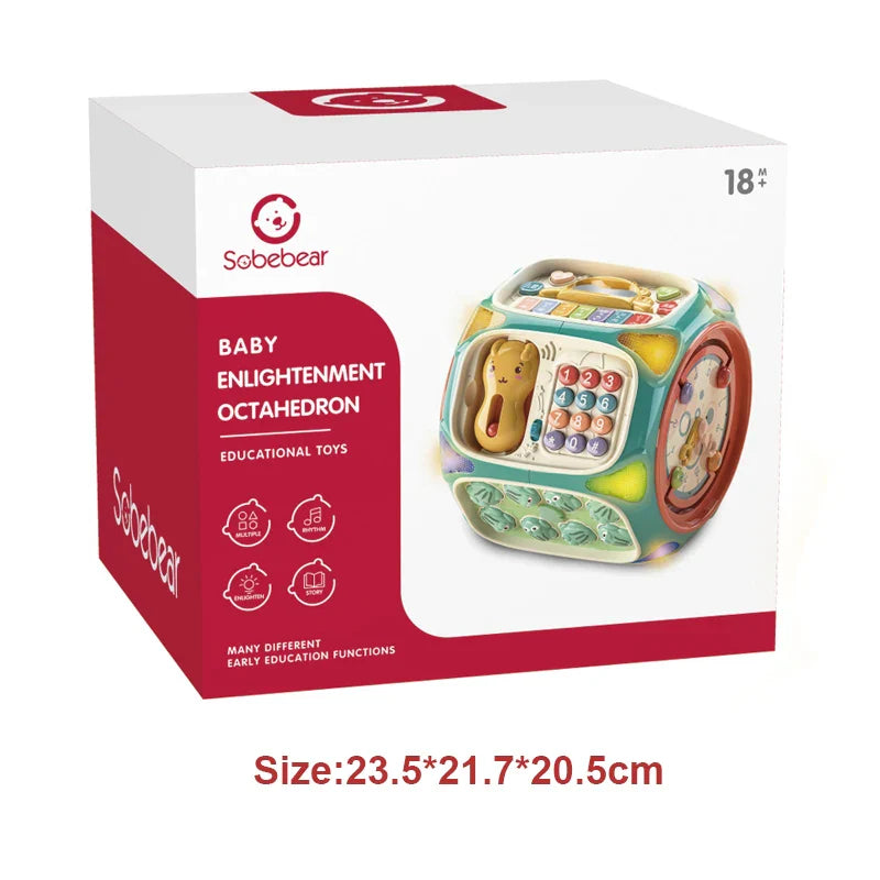 KTX-242259 8-in-1 Multifunctional Sensory Activity Cube for Babies - Educational Learning Toy for Ages 0-24 Months