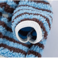 HKM-242323 Cozy Striped Plush Dog and Cat Sweater, Soft Fleece Button-Down for Small Breeds