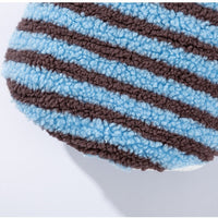 HKM-242323 Cozy Striped Plush Dog and Cat Sweater, Soft Fleece Button-Down for Small Breeds