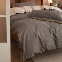 HKM-242515 Jacquard Cotton Quilt Cover Set - Striped Pure Cotton Bedding for 1.2m to 2.0m Beds