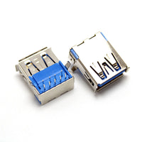 HKM-242707 90 Degree USB 3.0 Female Horizontal Socket DIP Connector with Copper and Iron Shells