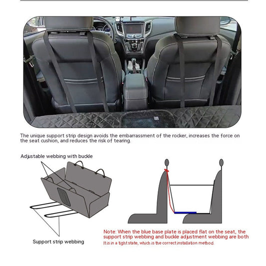 HKM-242707 Waterproof 600D Oxford Cloth Car Pet Mat - Lengthened Load Bearing Design, Small Grid Pattern, 137 x 164 cm