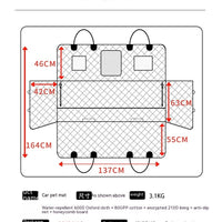 HKM-242707 Waterproof 600D Oxford Cloth Car Pet Mat - Lengthened Load Bearing Design, Small Grid Pattern, 137 x 164 cm