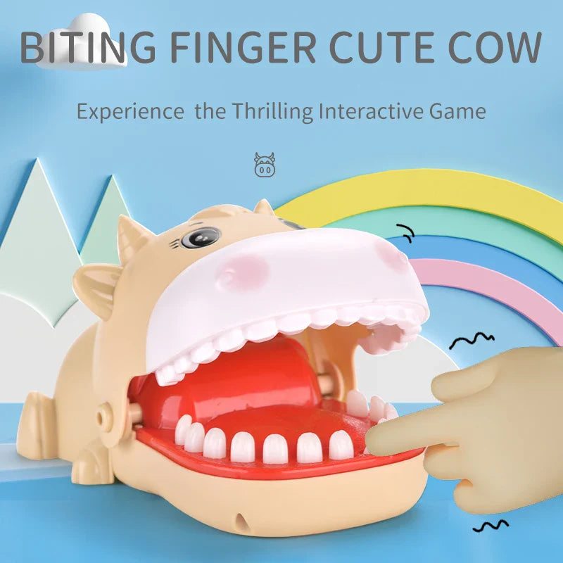 HKM-242835 Cuteness Overload: Interactive Cow Bite Finger Game Toy for Family Fun and Parties