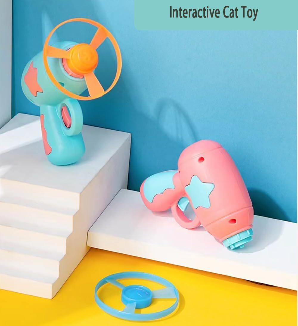 HKM-243027 Interactive Spinning Frisbee Cat Toy for Indoor Cats - Engaging Fun Launcher