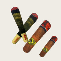 HKM-243027 Plush Cigar Sound Toy for Pets - Brown and Green Variants Available