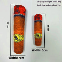 HKM-243027 Plush Cigar Sound Toy for Pets - Brown and Green Variants Available