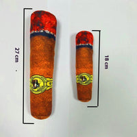 HKM-243027 Plush Cigar Sound Toy for Pets - Brown and Green Variants Available