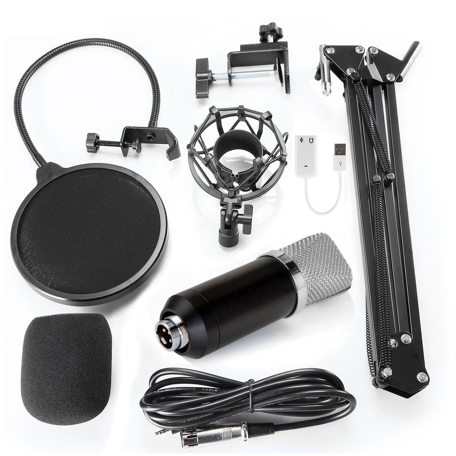 KTX-243539 Condenser Microphone for Home Recording and Live Streaming with Metal or Plastic Shock Frames