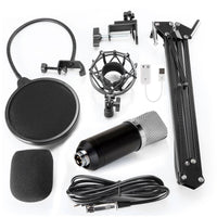 HKM-243539 Condenser Microphone for Home Recording and Live Streaming with Metal or Plastic Shock Frames