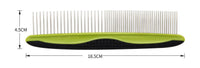 HKM-243539 Double-Sided Pet Knot Comb for Cats and Dogs - TPR/PP/Stainless Steel, 18.5x4.5cm & 18.2x8.3cm