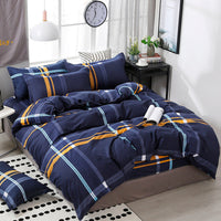 HKM-243603 Cotton-Polyester Four Piece Bedding Set - Includes Quilt Cover, Bed Sheet, and Pillow Cases
