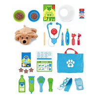 HKM-243667 23 Pcs Deluxe Pet Care Doctor Play Set with Cat for Kids Ages 2-4