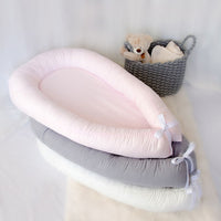 HKM-243667 Foldable Cotton Newborn Bionic Bed - 80 x 50 CM, Available in White, Pink, Gray, Orange, and Fruit Green