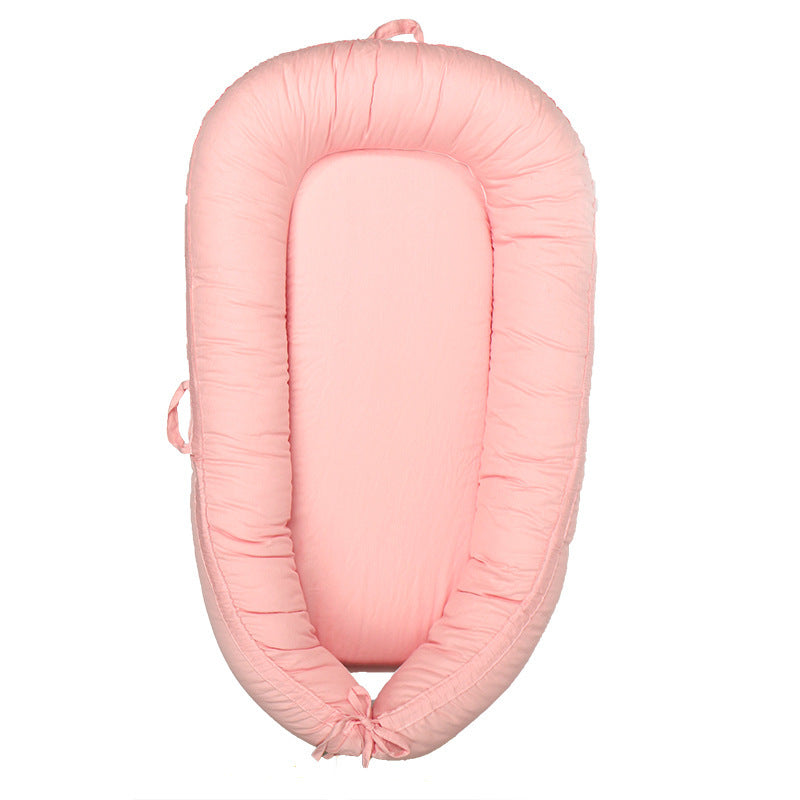 HKM-243667 Foldable Cotton Newborn Bionic Bed - 80 x 50 CM, Available in White, Pink, Gray, Orange, and Fruit Green