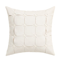 HKM-243795 Solid Color Hand-Woven PU Leather Pillow Cover - 45cm, Modern Simplicity in Orange, Gray, White, Yellow, Black