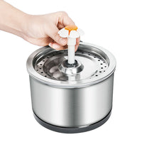 HKM-243859 Stainless Steel Pet Water Dispenser with Flower Design for Cats and Small Dogs