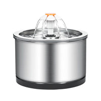 HKM-243859 Stainless Steel Pet Water Dispenser with Flower Design for Cats and Small Dogs