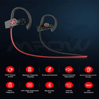 HKM-244051 Bluetooth Hanging Ear Headset with Voice Control - Stereo Connection, 10m Range, Available in Red, Black, Pink