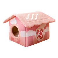 HKM-244115 Removable and Washable Semi-Surrounded Pet Room in Japanese House Pink, Dark Brown, and Light Brown