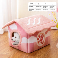 HKM-244115 Removable and Washable Semi-Surrounded Pet Room in Japanese House Pink, Dark Brown, and Light Brown